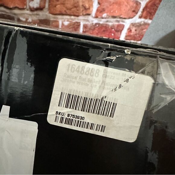 NIB Current Mood White radical riot spiked platform boots Sz 8 - Picture 8 of 9